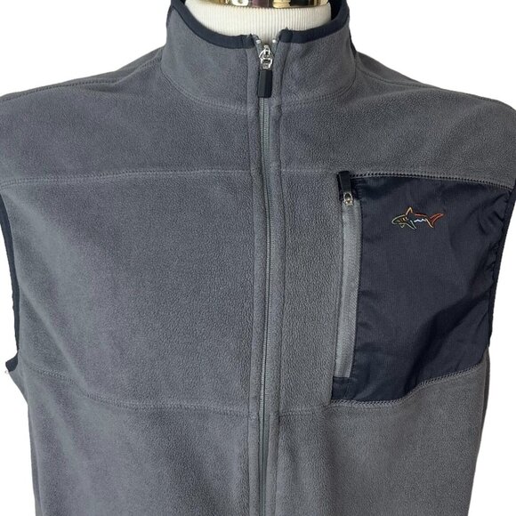 Greg Norman Tasso Elba Golf Vest Mens Medium Gray Fleece Zip - Picture 4 of 10